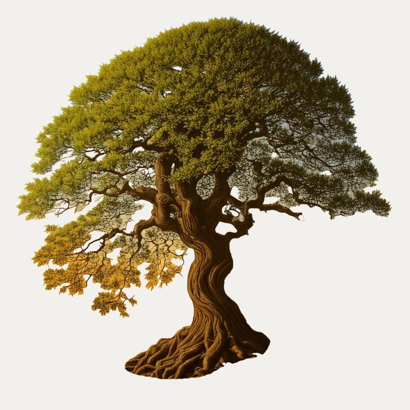Arbre à feuilles caduques dans les tons chauds