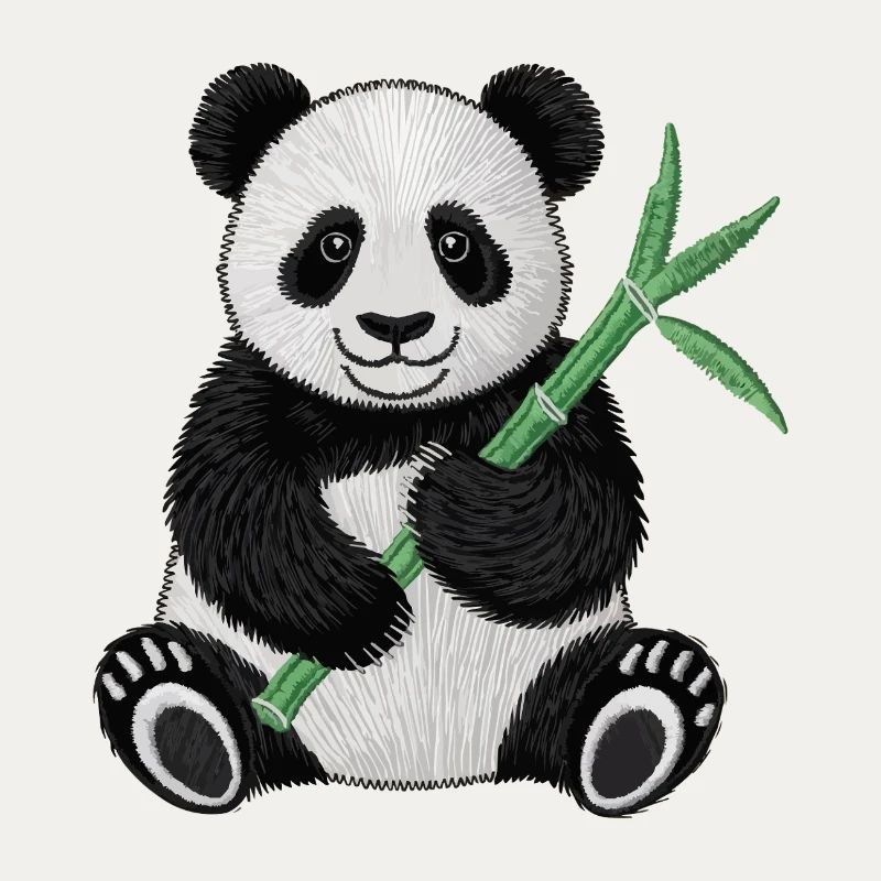 Bestickter Panda
