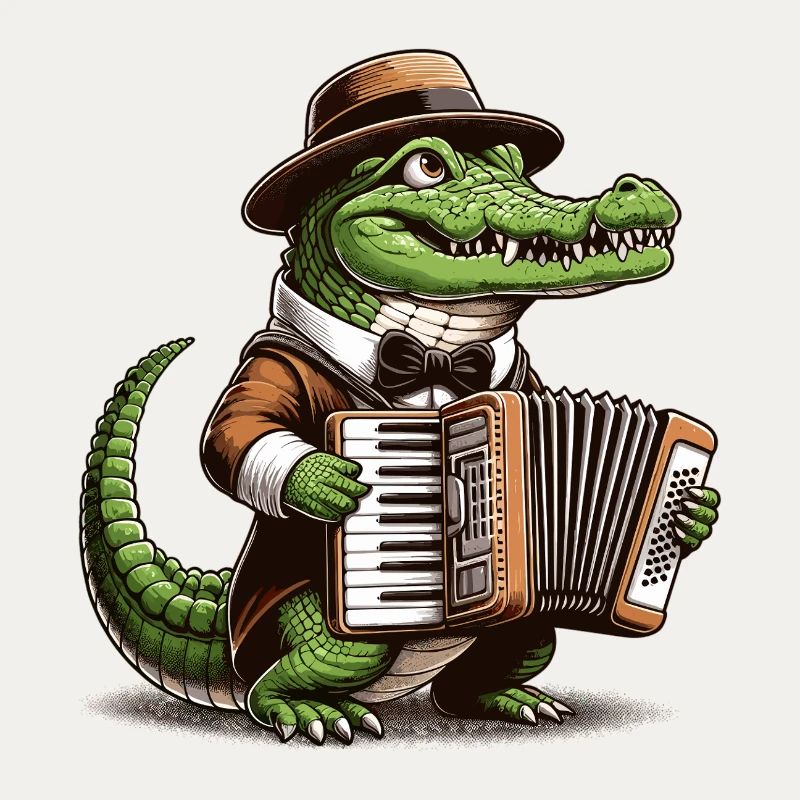 Crocodile Accordion Harmonica Music Gift
