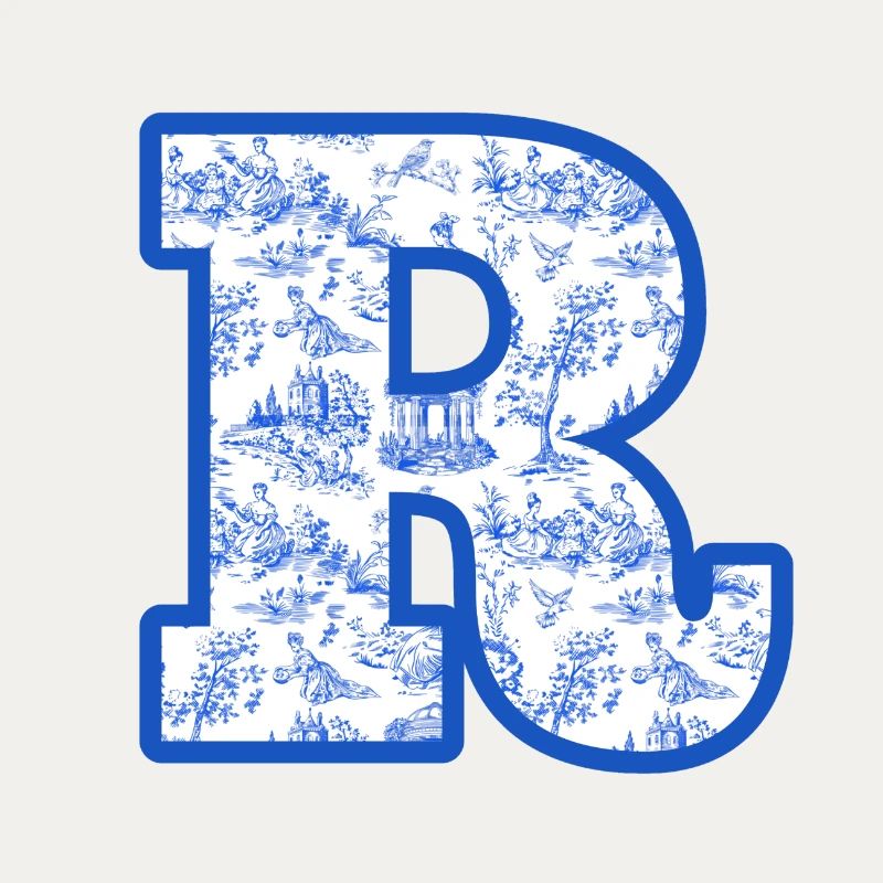 Buchstabe r blaue Chinoiserie
