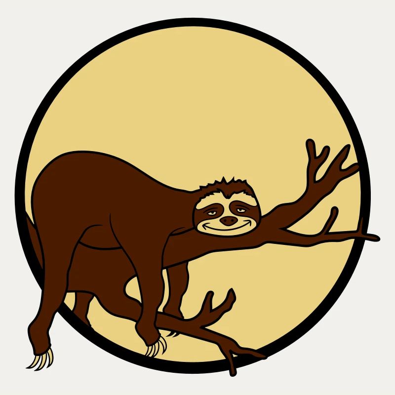 night moon sun evening round circle sloth despan