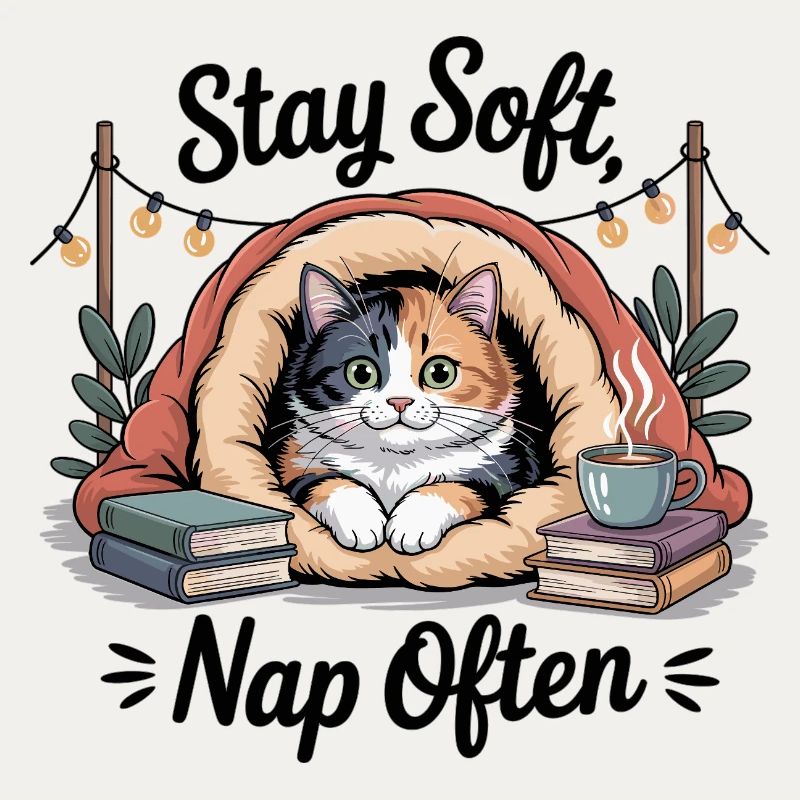 Restez doux, faites souvent la sieste – Chat câlin