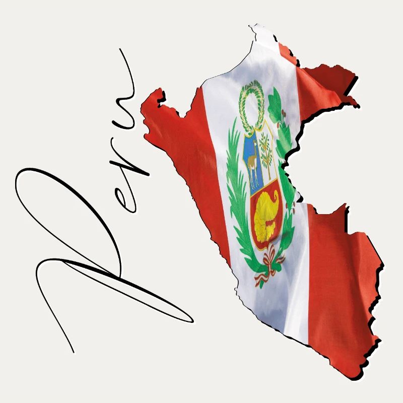 Drapeau du Pérou sur la carte du Pérou FR