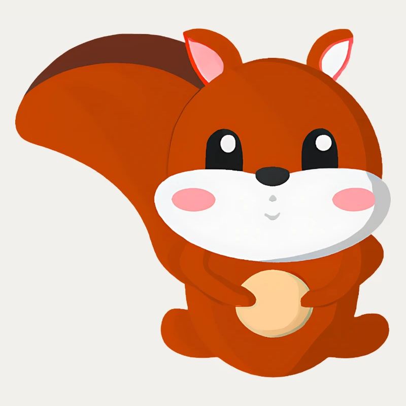 cute squirrel with a nut and