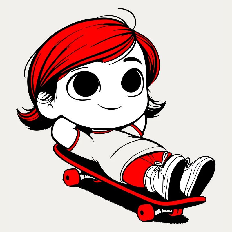 Kathy relaxing on a skateboard