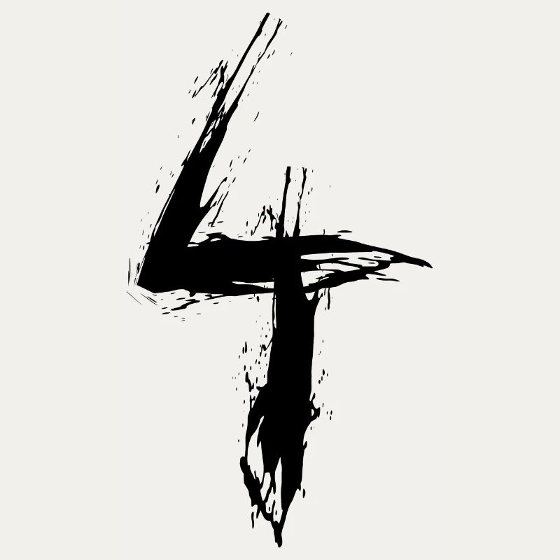 Number 4 Number Four 4th Birthday Vector Black