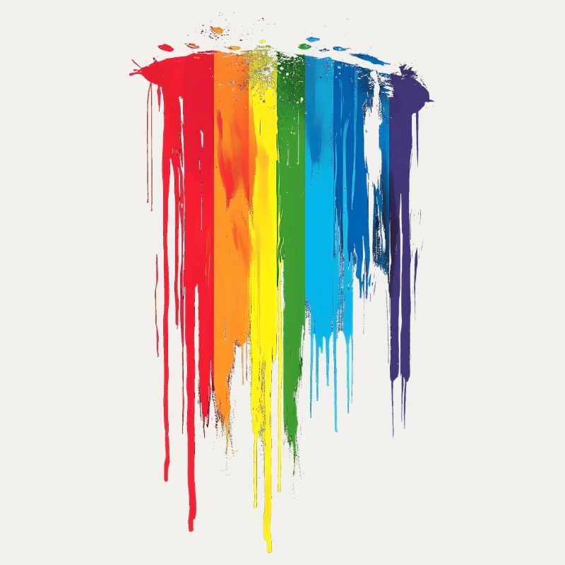 Subtil et cool Dripping Pride drapeau arc en ciel Design