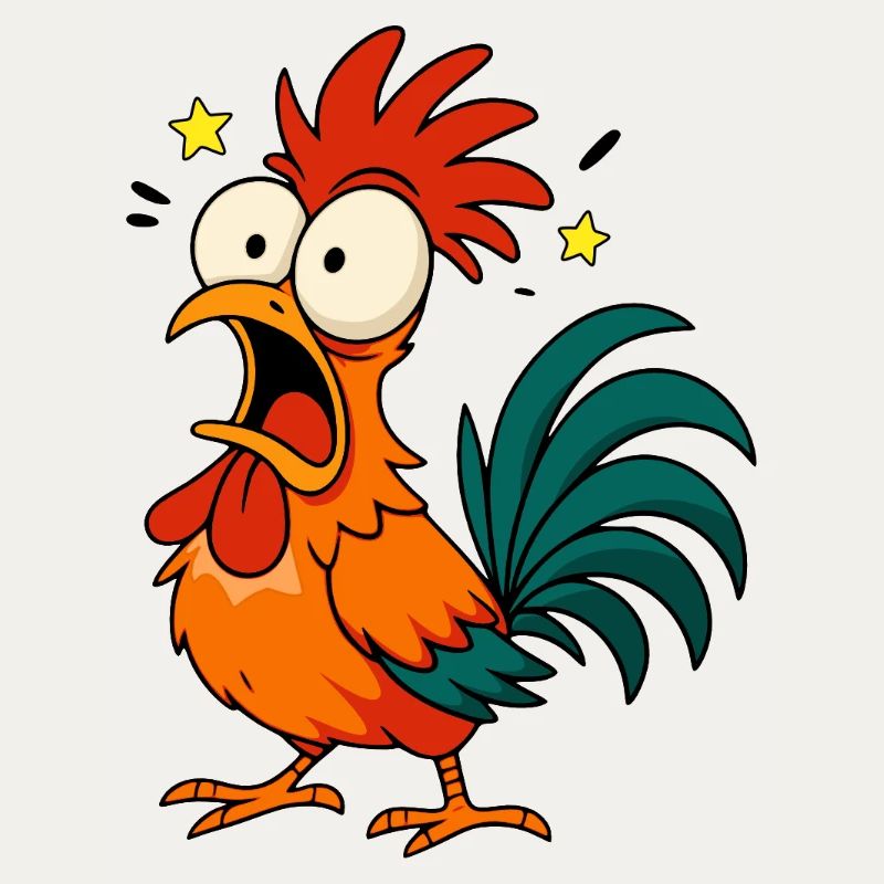 Crazy Rooster - Conception de mèmes de dessin animé de poulet drôle