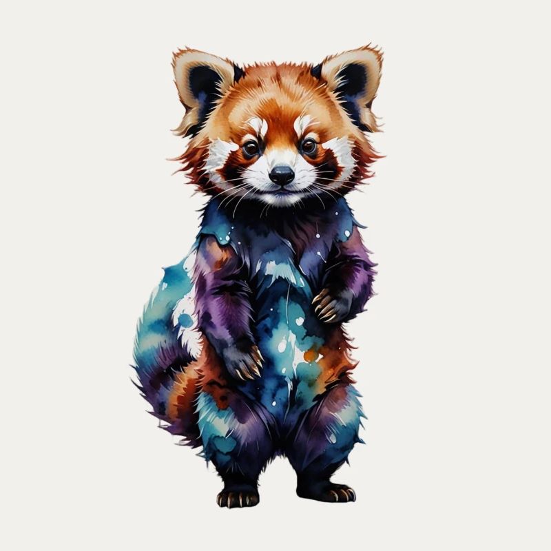Wasserfarbener Roter Panda
