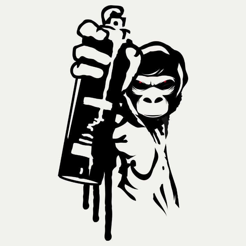sprayer gorille d’art de rue cool dans le style graffiti