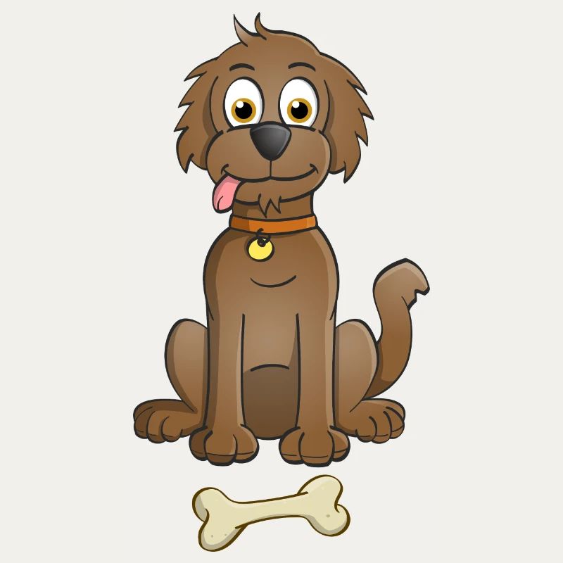 Image joyeuse d’un chien brun avec de l’os