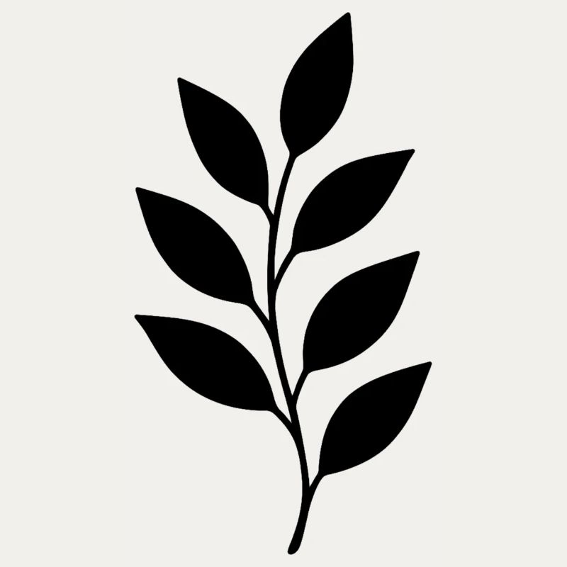 Silhouette de branche avec feuilles