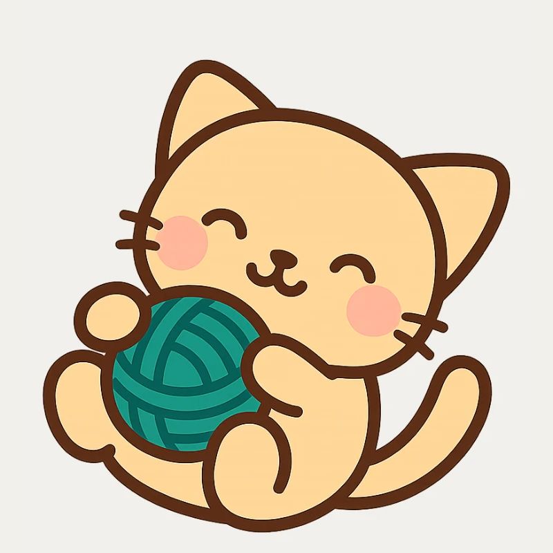 Cuddly kitten and blue ball