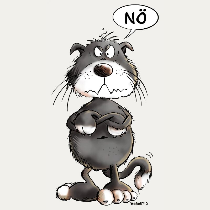Schwarze Nö Katze I Katzenmotiv Comic Statement
