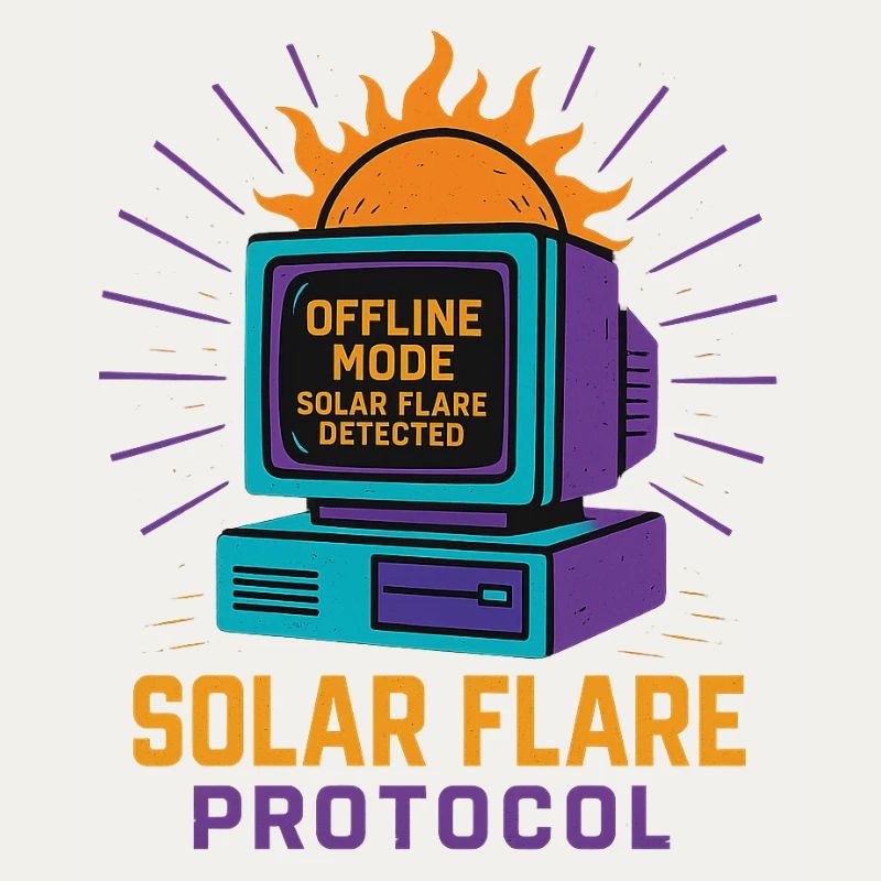 T-shirt Retro Tech Solar Flare Protocol