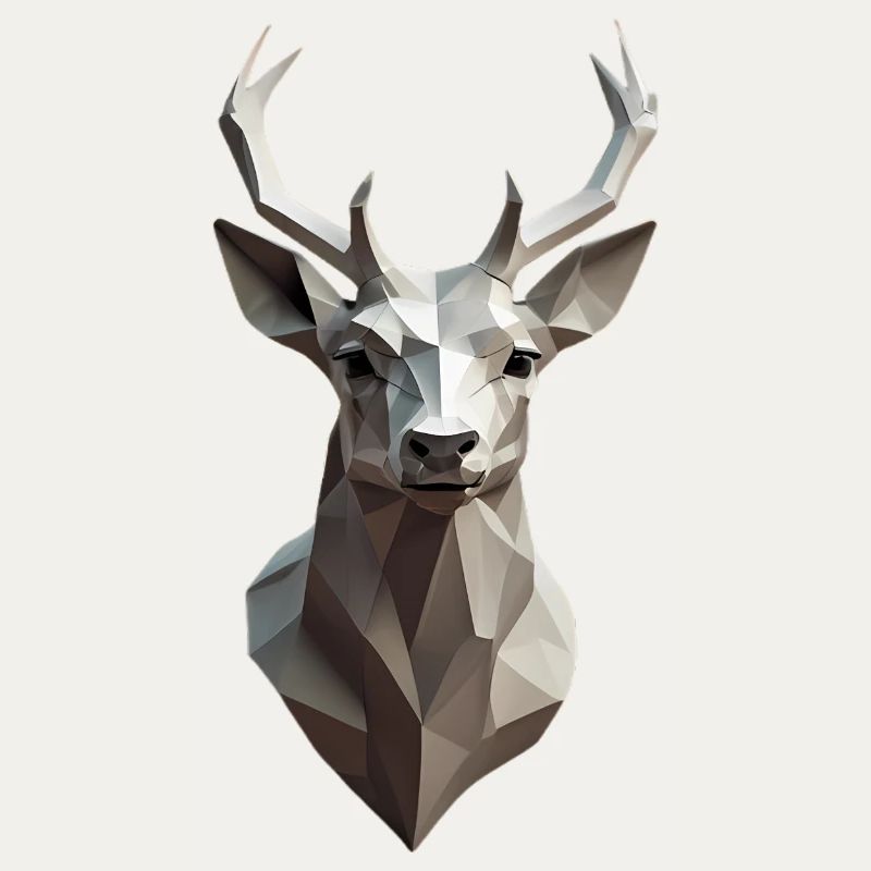 Geometrischer Hirschkopf Low-Poly