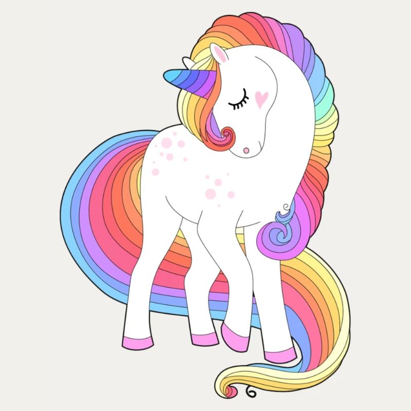 Verzaubertes Regenbogenmähnen-Einhorn