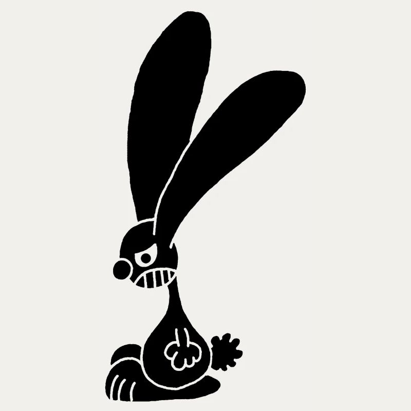 Grumpy black rabbit