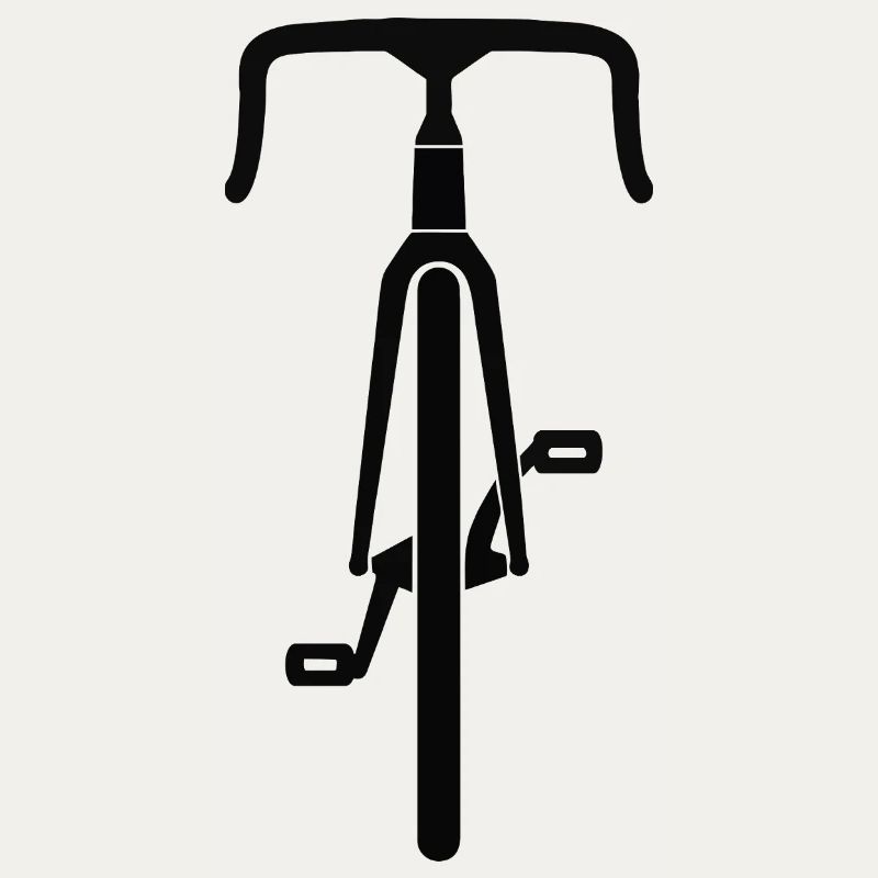 Rennrad Silhouette Frontansicht schwarz