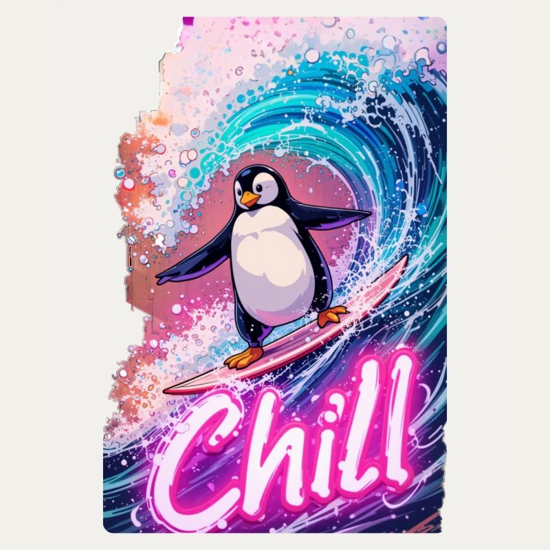 Pingouin surfeur
