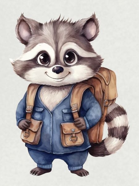 Waschbär Schulanfang