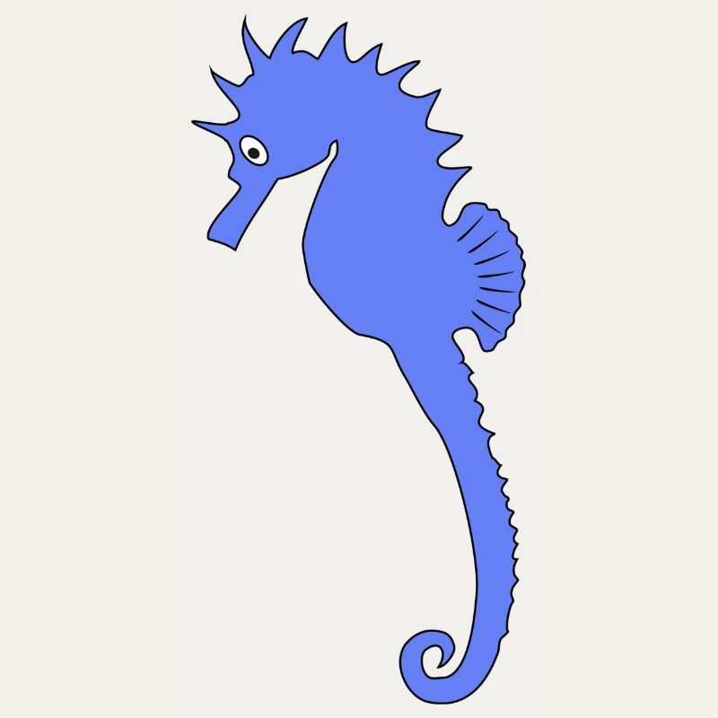 Impression d’art ludique d’hippocampe bleu