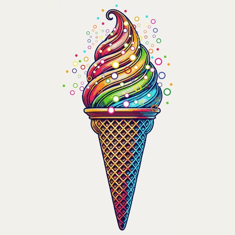 farbenfrohe Eiskreation in lebendigen Farben
