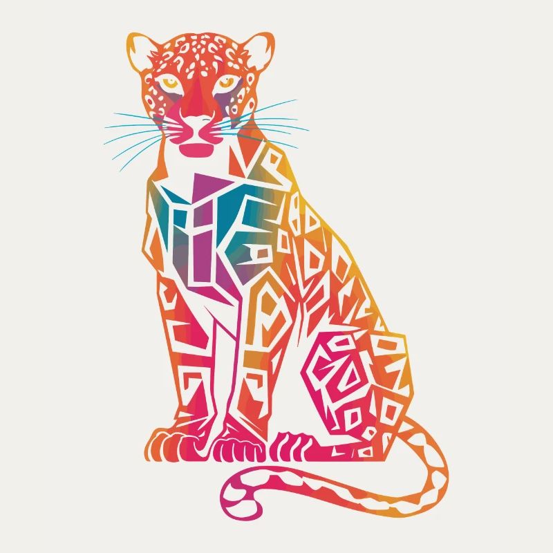 Colorful Geometric Leopard