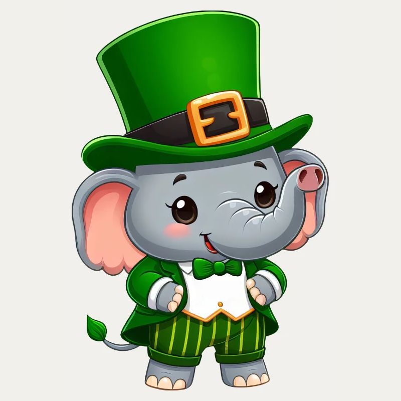 St. Patrick's Day Elephant Green