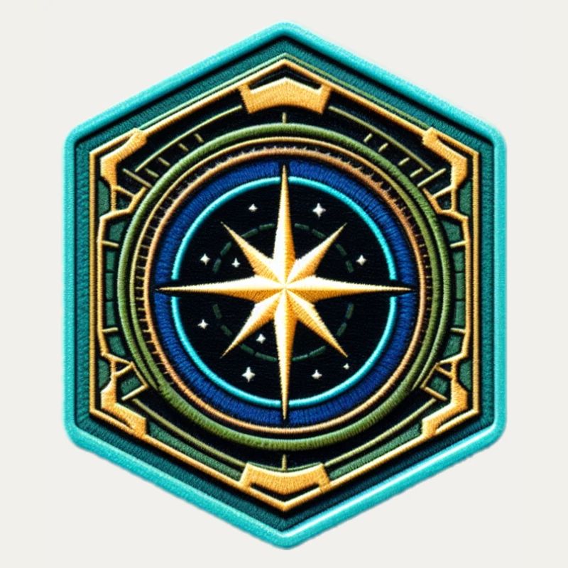 Kartenstern Kompass Patch