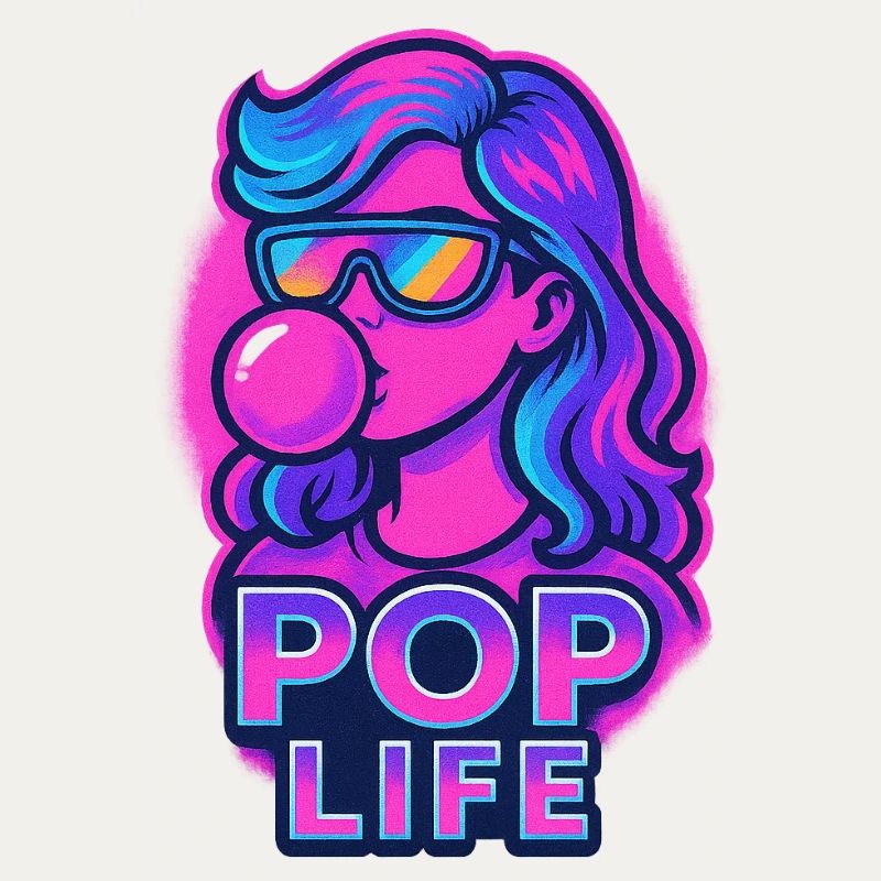 Retro Neon Mädchen Bubblegum Pop Design