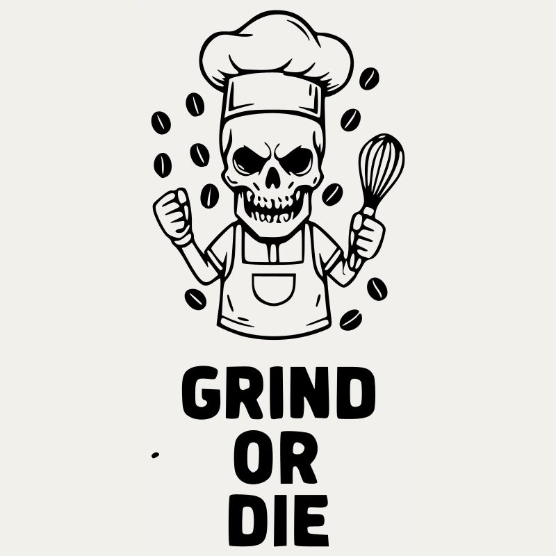 Grind or The Skull Barista Vector