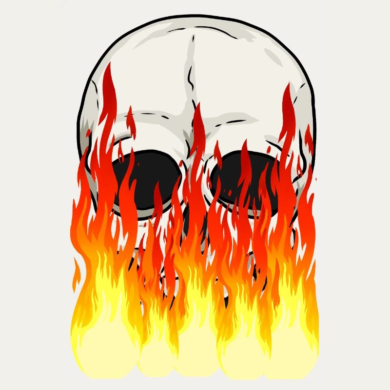 Skull Skull Horror Halloween Fire Flames