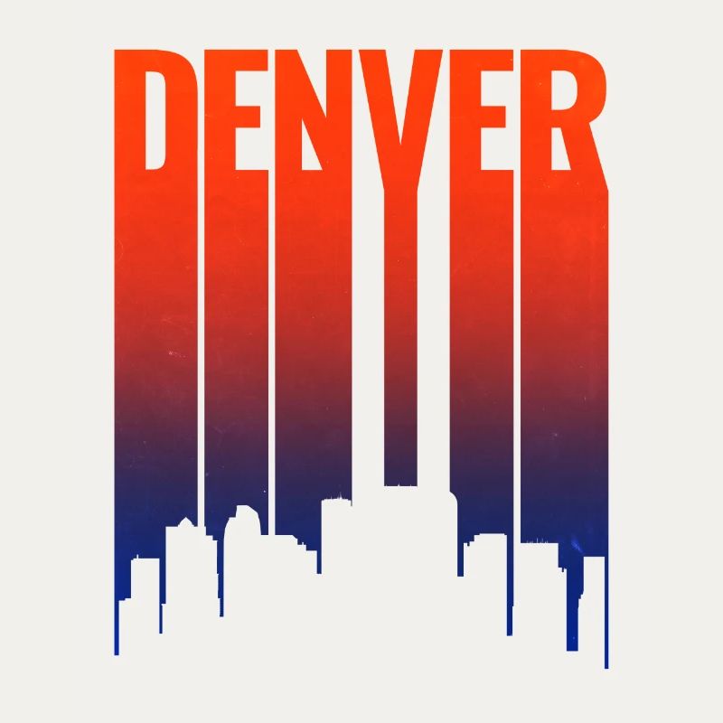 Denver Skyline Sunset Gradient
