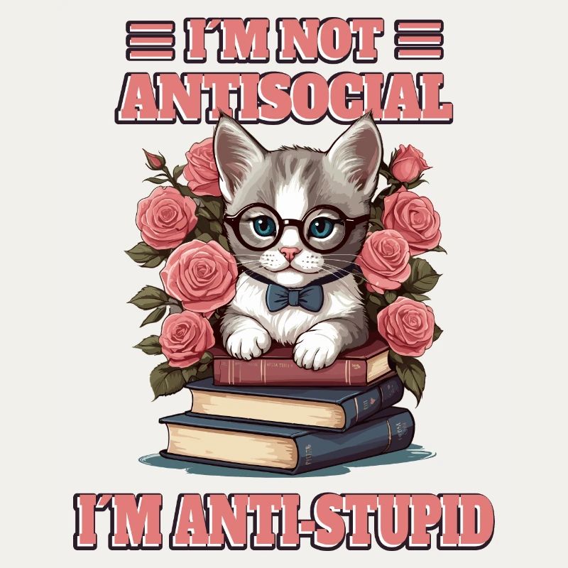 Schlaue Katze mit Lesebrille