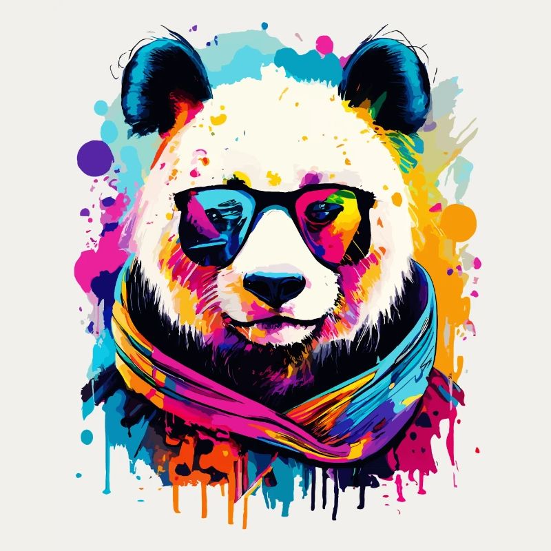 Panda Coloré - Panda Ours Multicolore - Panda Bear