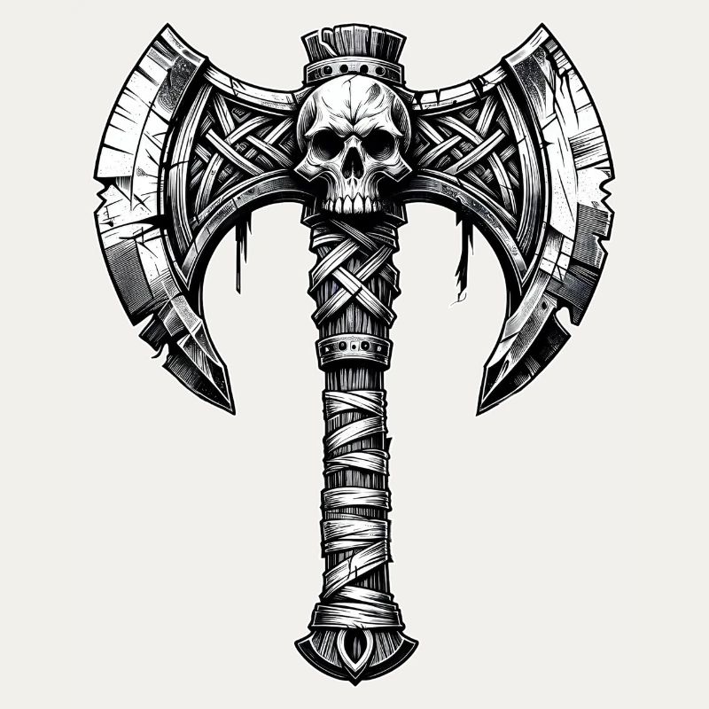 Axe throwing axe skull design