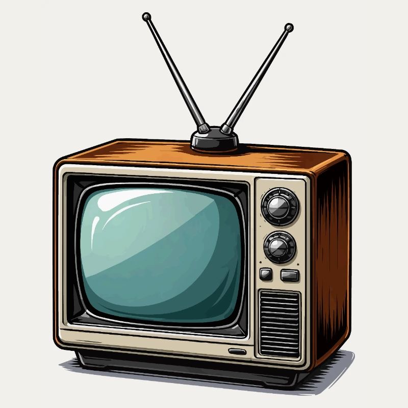 Retro TV with antennas