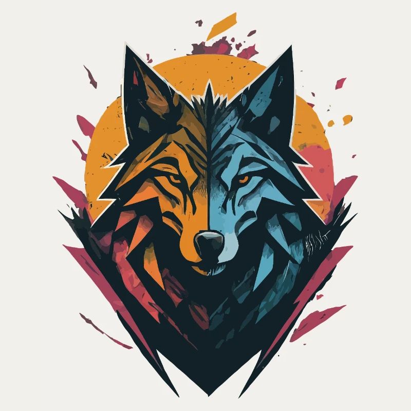 Wolf Doppelseitiger Sonnenmond