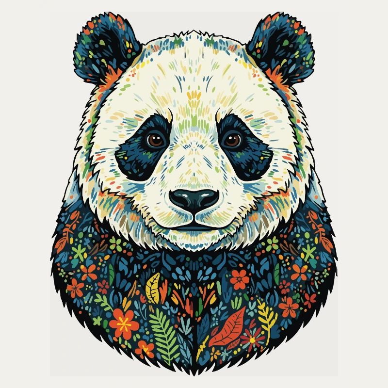 Portrait de Flora Panda avec des fleurs