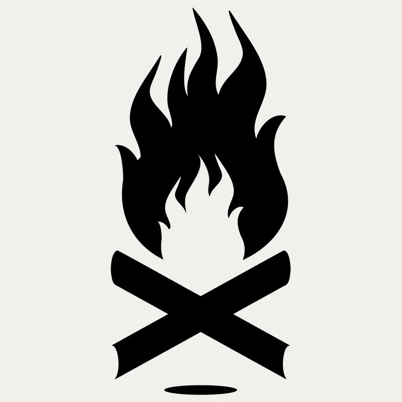 Campfire symbol with logs