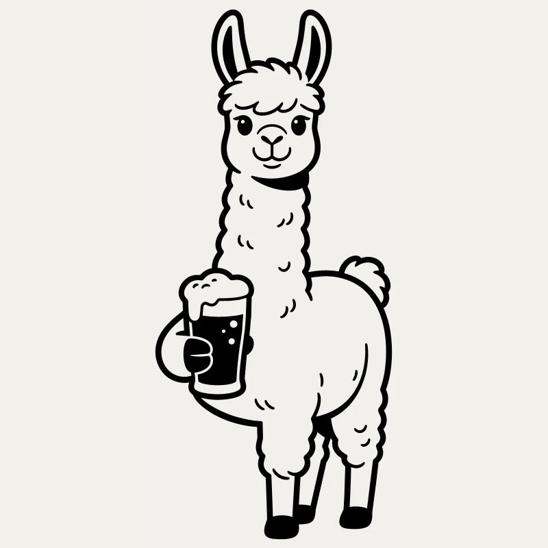 Llama mit Bier