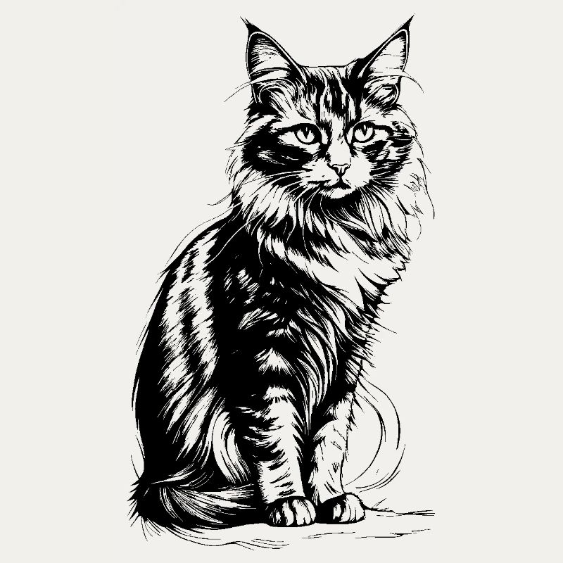 Proud cat black and white