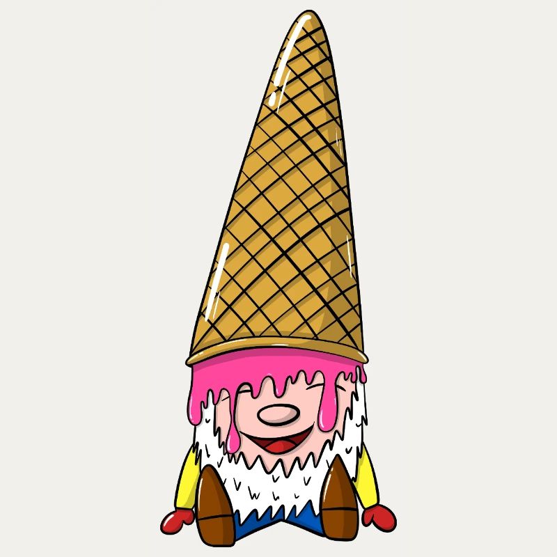 Zwerg mit Eiswaffel - Wichtel mit Eis