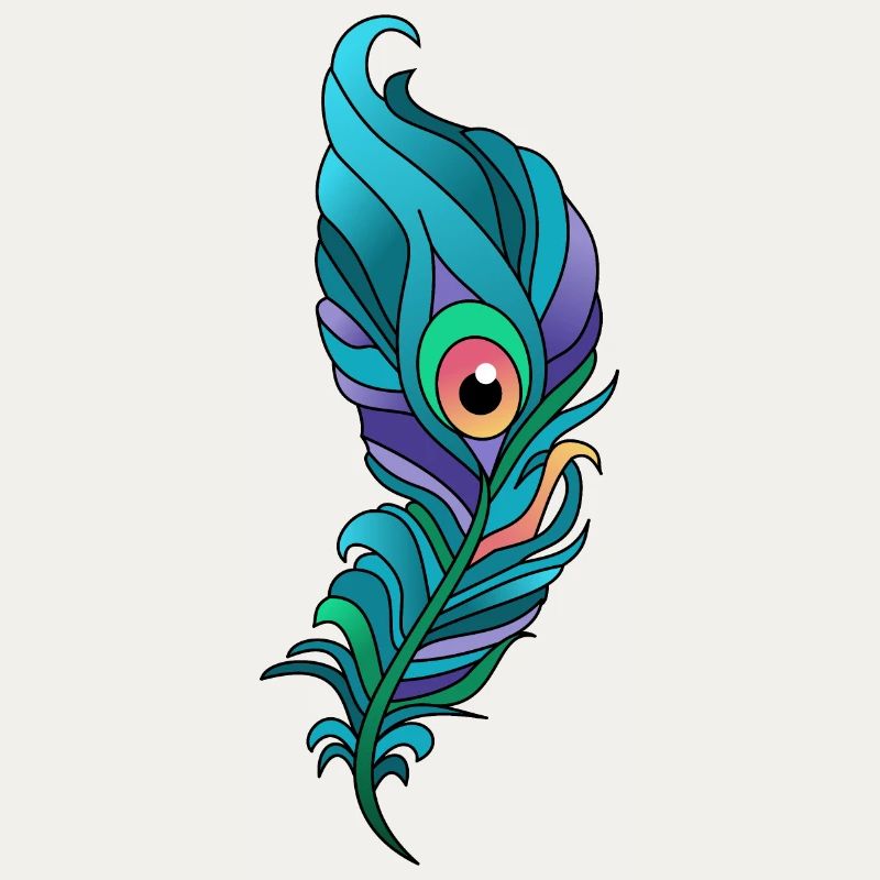 Colorful Peacock Feather
