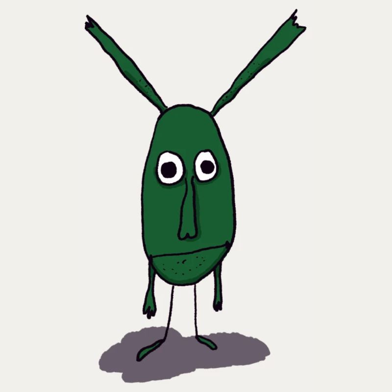 Illustration de monstre vert sur impression