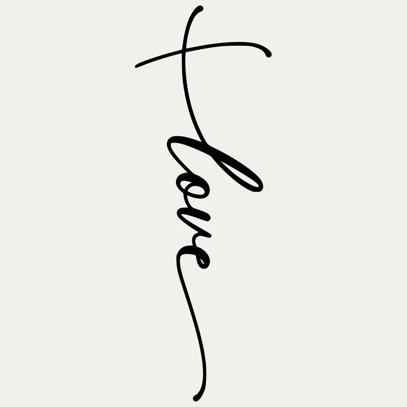 Police Cursive Croix d’Amour