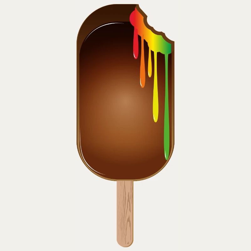 Schokoladen-Eis am Stiel mit Regenbogenfüllung