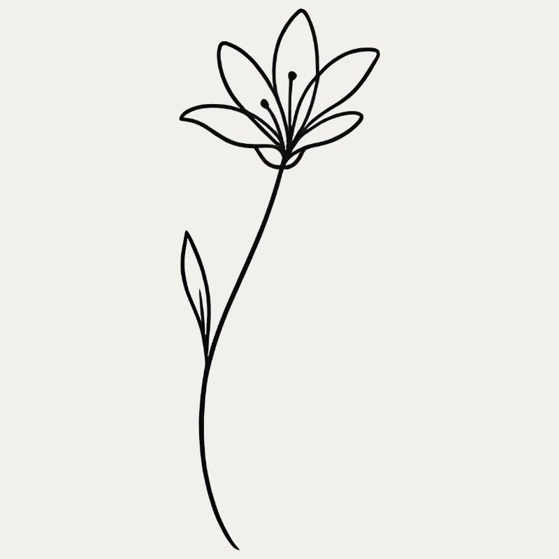 Botanical Line Flower Minimal