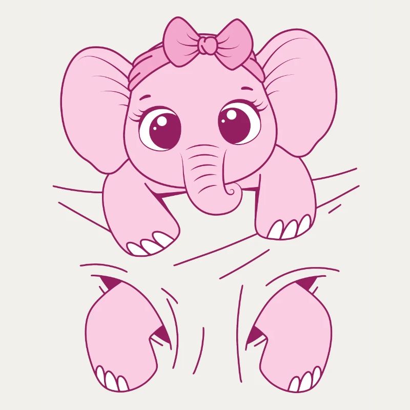 Bébé éléphant porter drôle rose bébé éléphant